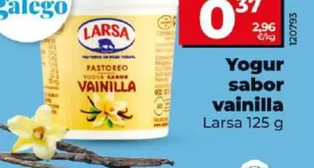 Oferta de Larsa - Yogur Sabor Vainilla por 0,37€ en Dia