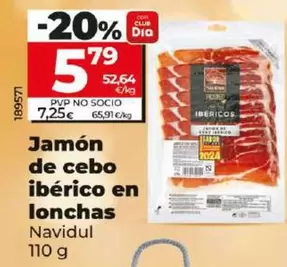 Oferta de Navidul - Jamon De Cebo Iberico En Lonchas por 5,79€ en Dia