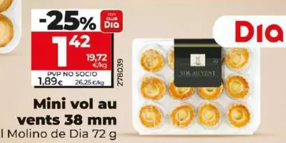 Oferta de El Molino De Dia - Mini Vol Au Vents 38 Mm por 1,42€ en Dia