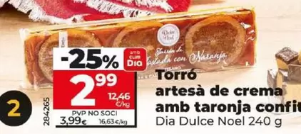 Oferta de Dia Dulce Noel - Turron Artesano De Yema Con Naranja Confitada por 2,99€ en Dia