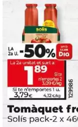 Oferta de Solís - Tomate Frito por 3,79€ en Dia