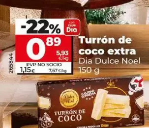 Oferta de Dia Dulce Noel - Turron De Coco Extra por 0,89€ en Dia