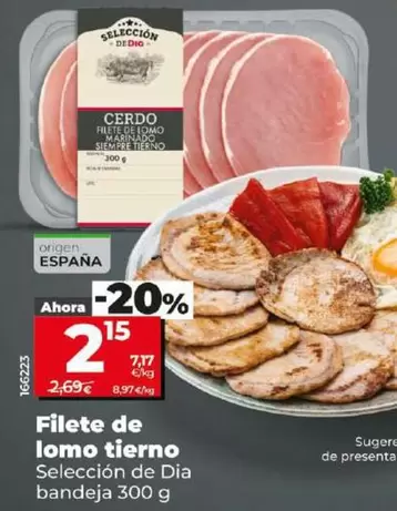 Oferta de Seleccion De Dia - Filete De Lomo Tierno por 2,15€ en Dia