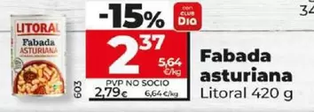 Oferta de Litoral - Fabada Asturiana por 2,37€ en Dia