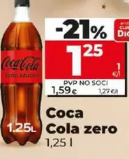 Oferta de Coca-Cola - Coca-cola Zero por 1,25€ en Dia