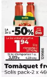 Oferta de Solís - Tomate Frito por 3,89€ en Dia