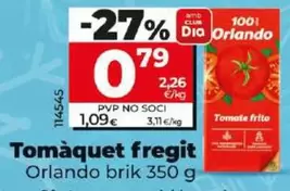 Oferta de Orlando - Tomate Frito por 0,79€ en Dia