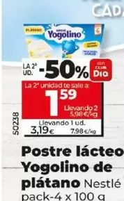 Oferta de Nestlé - Postre Lacteo Yogolino De Platano por 3,19€ en Dia