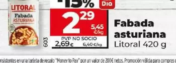 Oferta de Litoral - Fabada Asturiana por 2,29€ en Dia