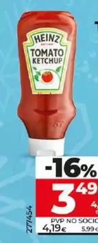 Oferta de Heinz - Ketchup Top Down por 3,49€ en Dia