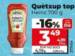 Oferta de Heinz - Ketchup Top por 3,49€ en Dia