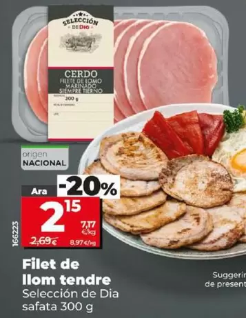 Oferta de Seleccion De Dia - Filete De Lomo Tierno por 2,15€ en Dia