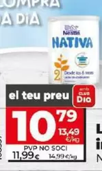 Oferta de Nativa - Leche Infantil 2 por 10,79€ en Dia