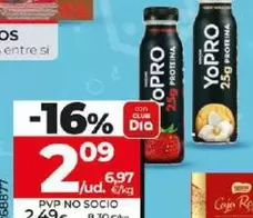 Oferta de YoPRO - Yogur Liquido Sabor A Fresa / Vainilla  por 2,09€ en Dia