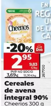 Oferta de Cheerios - Cereales De Avena Integral 90% por 2,95€ en Dia