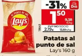 Oferta de Lay's - Patatas Al Punto De Sal por 1,5€ en Dia