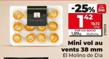 Oferta de El Molino De Dia - Mini Vol Au Vents 38 Mm por 1,42€ en Dia