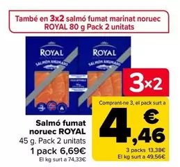 Oferta de Royal - Salmón Ahumado Noruego   por 6,69€ en Carrefour