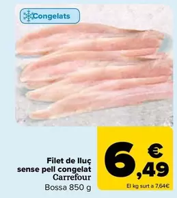 Oferta de Carrefour - Filete De Merluza Sin Piel Congelado por 6,49€ en Carrefour