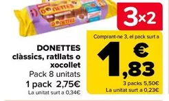 Oferta de Donettes - Clasicos, Rayados O Chocoleche por 2,75€ en Carrefour