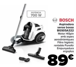 Oferta de Bosch - Aspirador Sin Bolsa BGS05A322 por 89€ en Carrefour