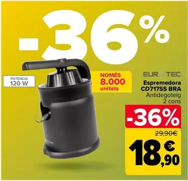 Oferta de Eurotex - Exprimidor CD717SS BrRA por 18,9€ en Carrefour