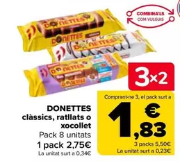 Oferta de Donettes - Clásicos, Rayados O Chocoleche por 2,75€ en Carrefour