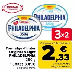 Oferta de Philadelphia - Queso De Untar Original O Light por 3,49€ en Carrefour