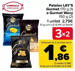 Oferta de Lay's - Patatas Gourmet O Gourmet Wavy por 2,79€ en Carrefour