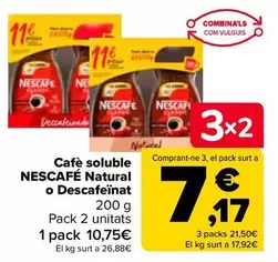 Oferta de Nescafé - Café Soluble Natural O Descafeinado por 10,75€ en Carrefour