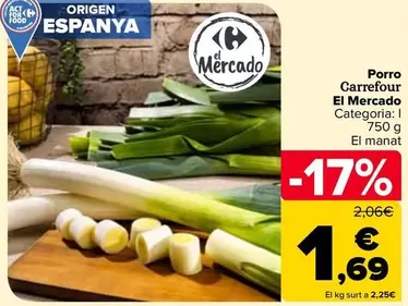 Oferta de Carrefour El Mercado - Puerro  por 1,69€ en Carrefour