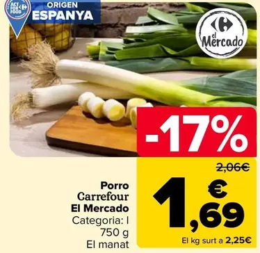 Oferta de Carrefour - Puerro por 1,69€ en Carrefour