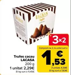 Oferta de Lacasa - Trufas Cacao  por 2,29€ en Carrefour