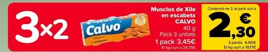 Oferta de Calvo - Mejillones De Chile En Escabeche por 3,45€ en Carrefour