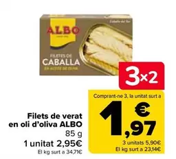 Oferta de Albo - Filetes De Caballa En Aceite De Oliva por 2,95€ en Carrefour