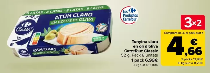 Oferta de Carrefour - Atún Claro En Aceite De Oliva Classic por 6,99€ en Carrefour