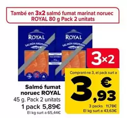 Oferta de Royal - Salmón Ahumado Noruego   por 5,89€ en Carrefour