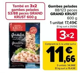 Oferta de Grand Krust - Gambas Peladas 88123 Piezas  por 17,49€ en Carrefour