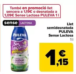 Oferta de Puleva - Leche Semidesnatada Sin Lactosa por 1,15€ en Carrefour