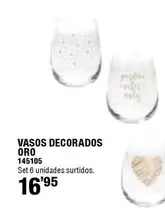 Oferta de Vasos Decorados Oro por 16,95€ en Ferrcash