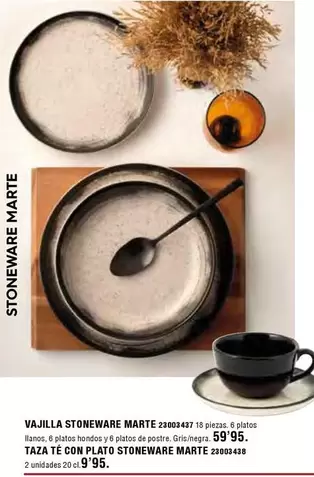 Oferta de Vajilla Stoneware Marte por 59,95€ en Ferrcash