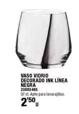 Oferta de Vaso Vidrio Decorado Ink Línea Negra por 2,5€ en Ferrcash