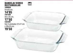 Oferta de Bandeja Vidrio Rectangular por 14,95€ en Ferrcash