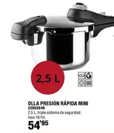 Oferta de Olla Presión Rápida Mini por 54,95€ en Ferrcash