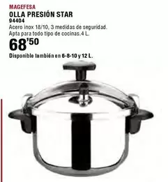 Oferta de Magefesa -  Olla Presión Star  por 68,5€ en Ferrcash