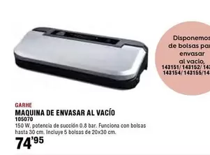 Oferta de Maquina De Envasar Al Vacio por 74,95€ en Ferrcash