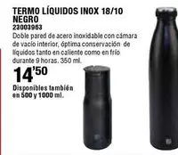 Oferta de Termo Liquidos Inox 18/10 Negro por 14,5€ en Ferrcash