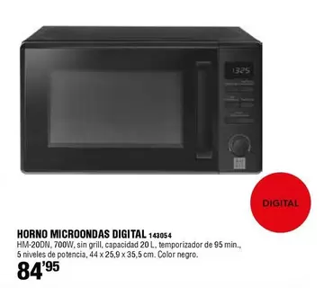 Oferta de Horno Microondas Digital por 84,95€ en Ferrcash