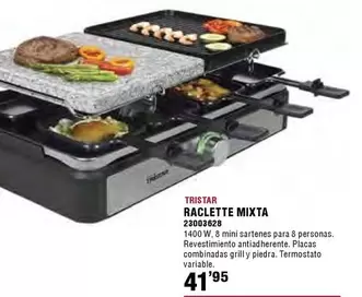 Oferta de Tristar - Raclette Mixta por 41,95€ en Ferrcash