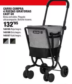 Oferta de Carro Compra 4 Ruedas Giratorias Easy Go por 132,95€ en Ferrcash